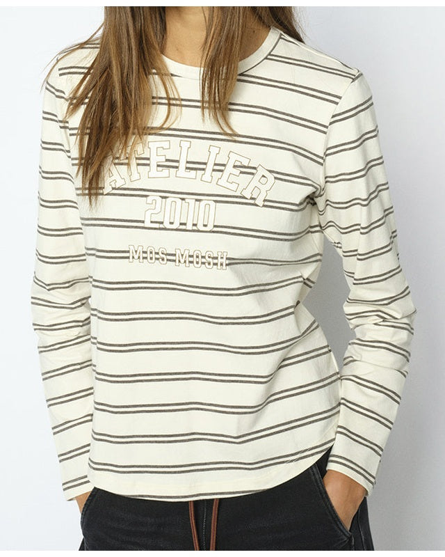 Mos Mosh Camp O-LS Stripe Bluse - Delicioso