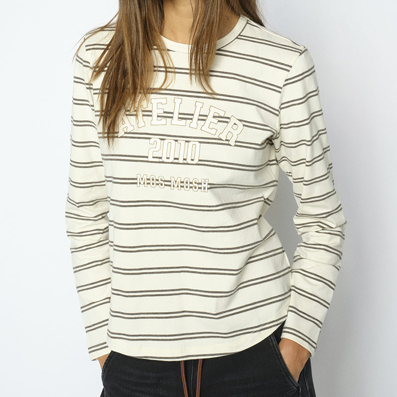 Mos Mosh Camp O-LS Stripe Bluse - Delicioso