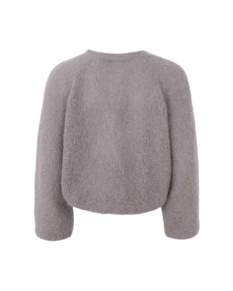 Black Colour BCBjoerk Patent Strik Cardigan - Taupe