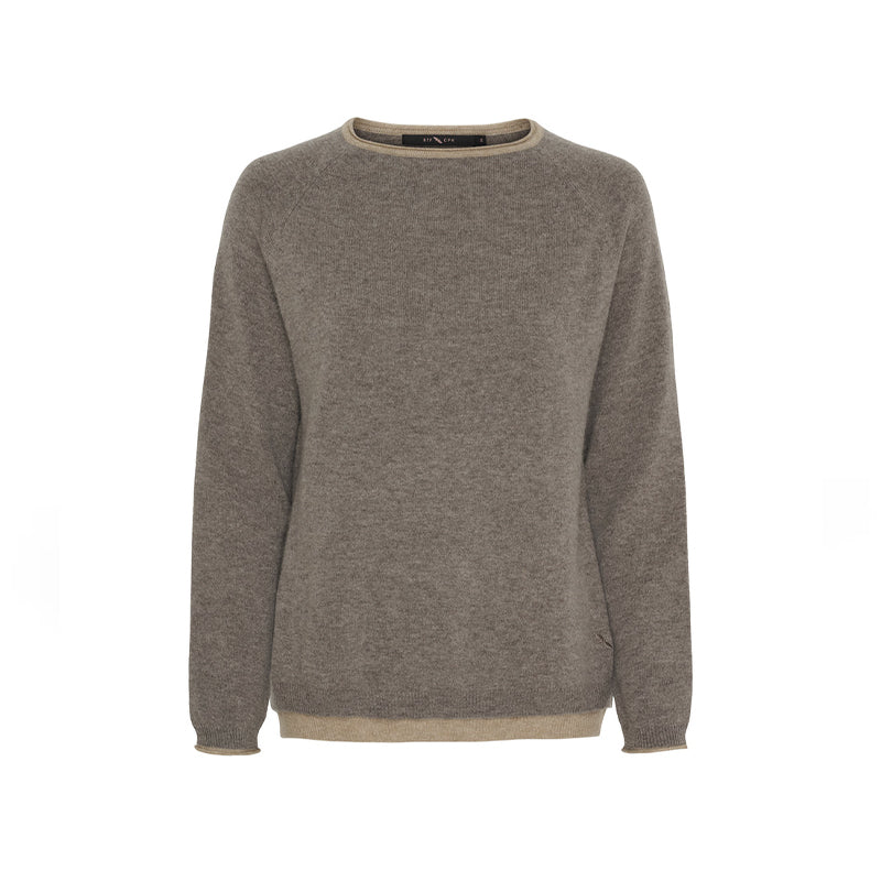 BTF-CPH Astrid Cashmere Pullover Strik - Brown Melange