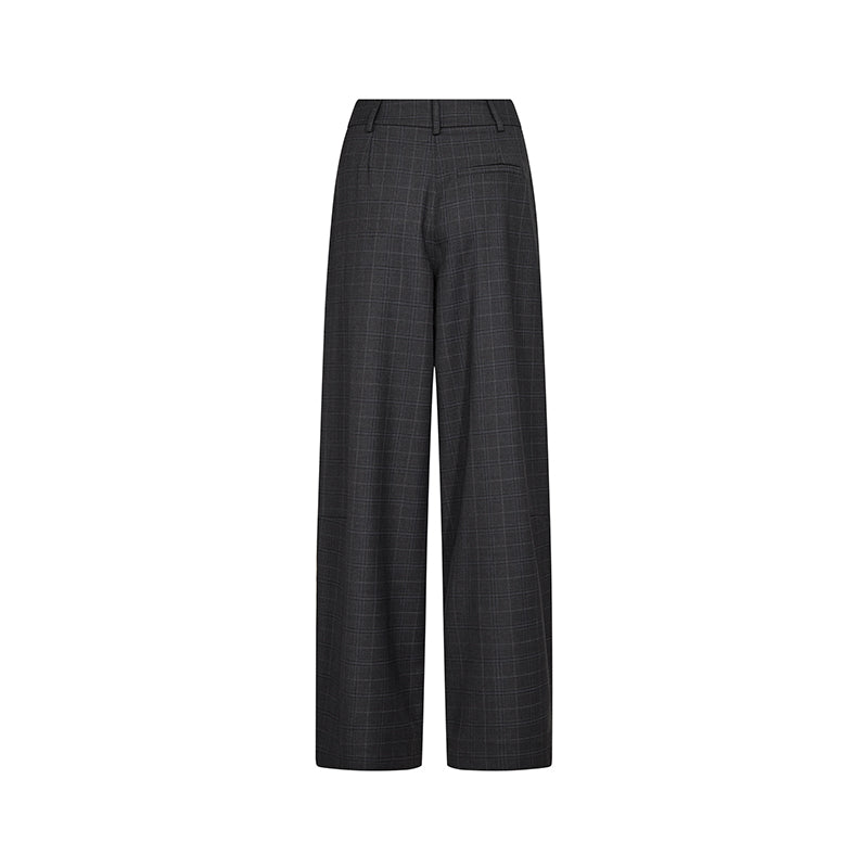 Co'couture EloraCC Check Barrel Bukser - Dark Grey
