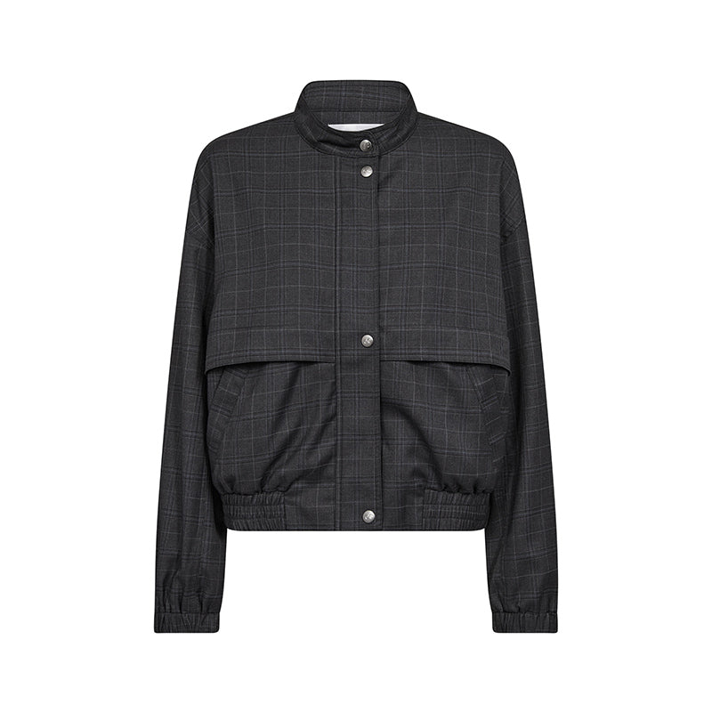 Co'couture EloraCC Check Jacket - Dark Grey