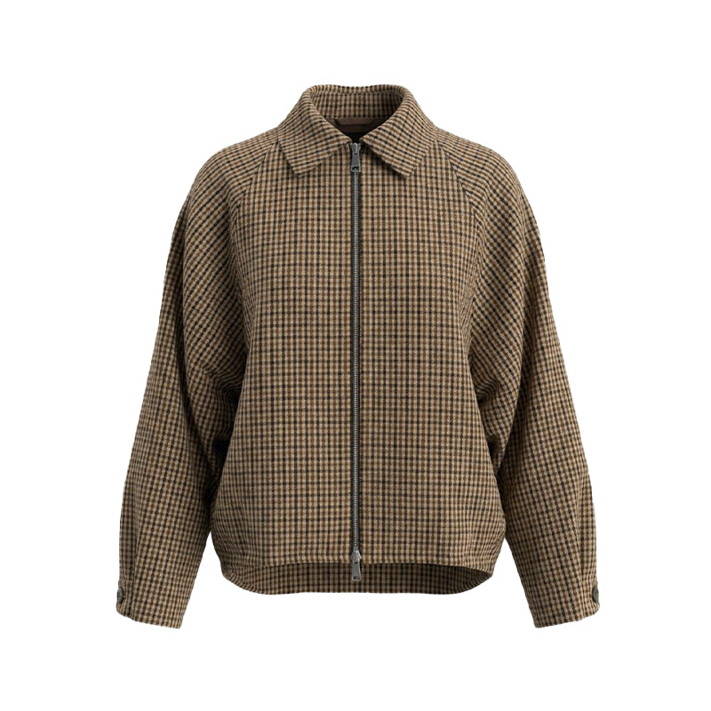Withblack Jackie Checked Jakke - Brown Camel
