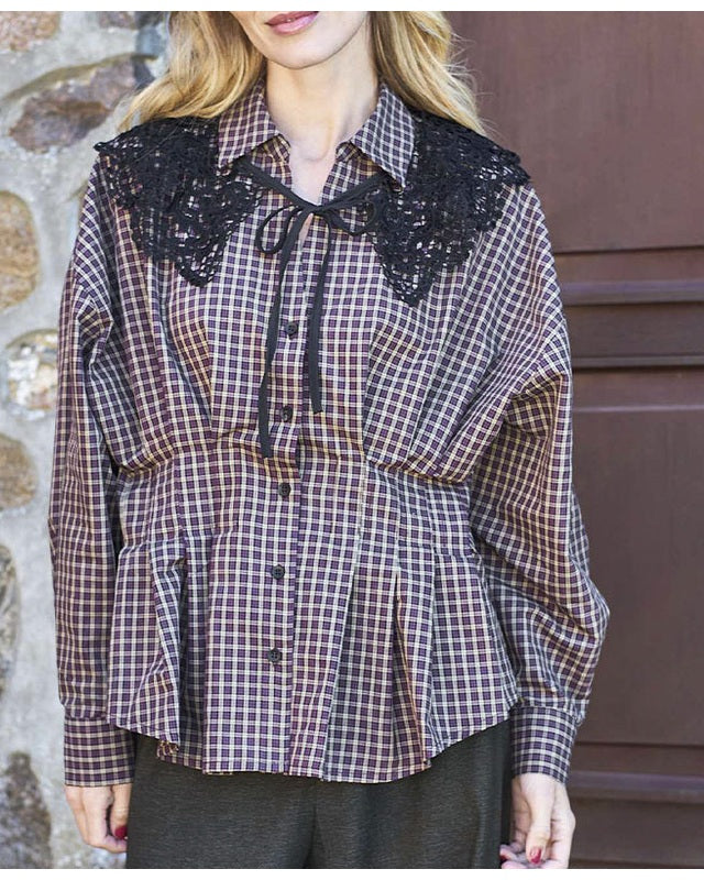 Black Colour Campbell Tailored Skjorte - Plum