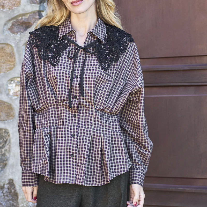 Black Colour Campbell Tailored Skjorte - Plum