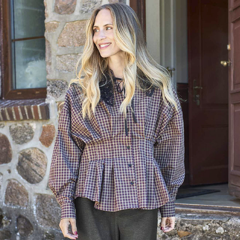Black Colour Campbell Tailored Skjorte - Plum
