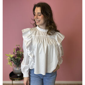 Co'couture Cotton Crisp Frill Bluse