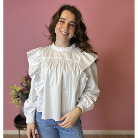 Co'couture Cotton Crisp Frill Bluse