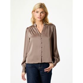 Neo Noir Massima Drapy Satin Bluse