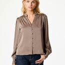 Neo Noir - Neo Noir Massima Drapy Satin Bluse