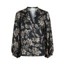 Neo Noir - Neo Noir Canvas Flower Bluse