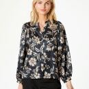 Neo Noir - Neo Noir Canvas Flower Bluse