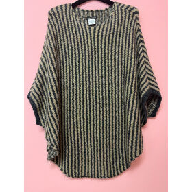 Black Colour BCPella Stripe Poncho Strik